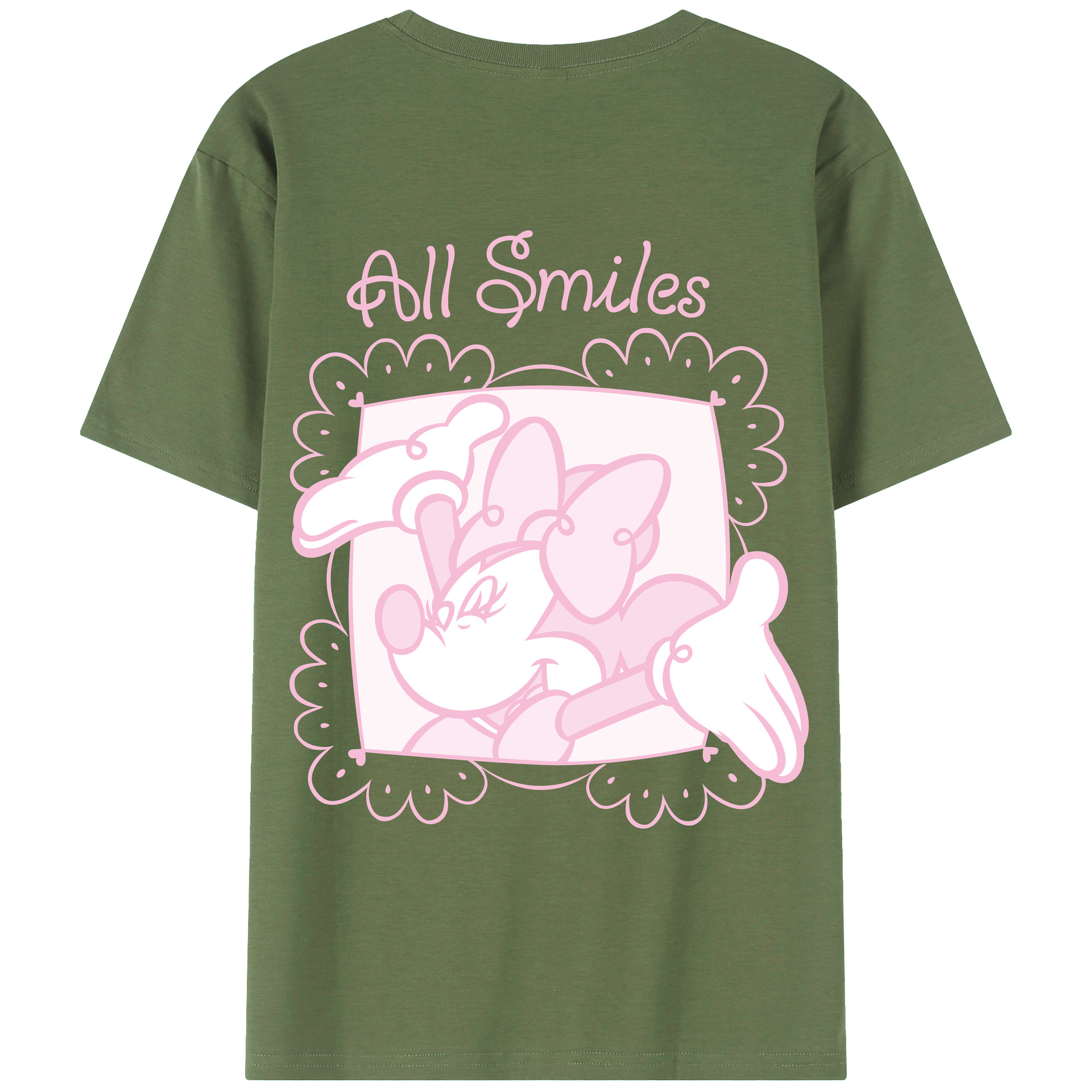 ミッキーマウス Mickey Mouse 綿100％ メンズ半袖Tシャツ（バックプリント） 通気性